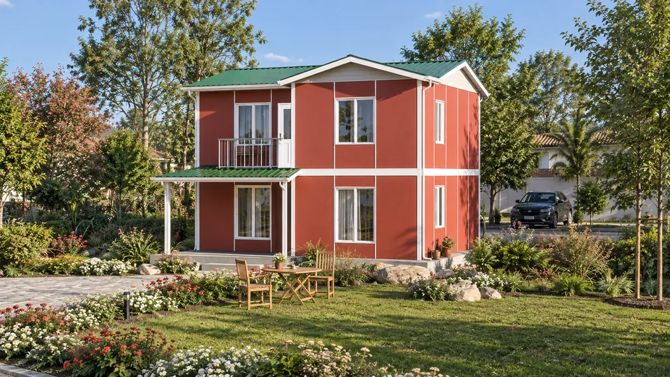 100m² İki Katlı Prefabrik Ev