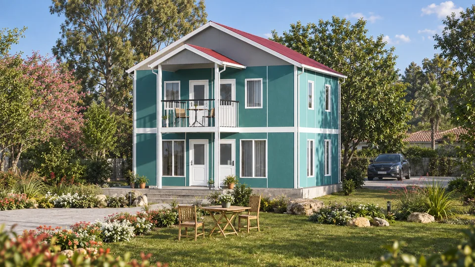 114m² İki Katlı Prefabrik Ev