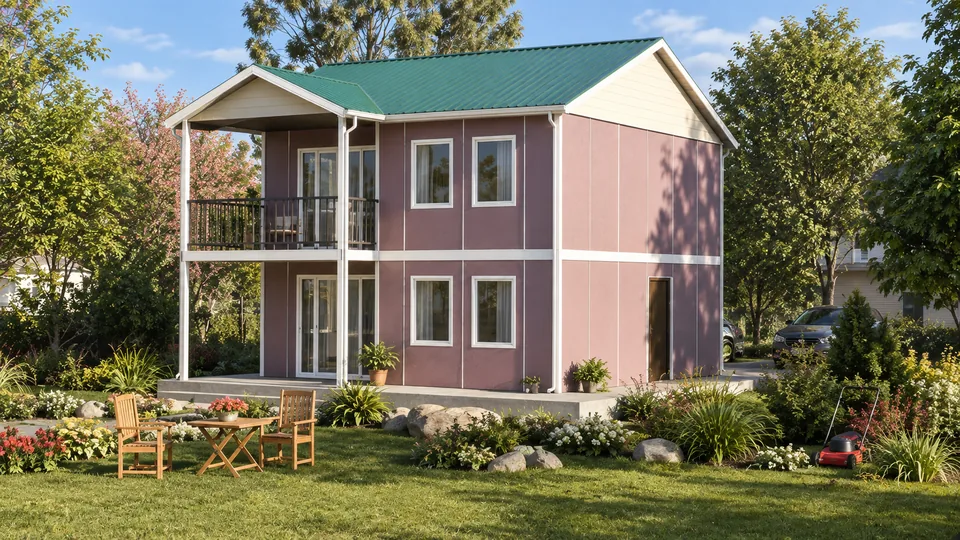 128m² İki Katlı Prefabrik Ev