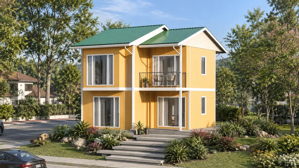 90m² İki Katlı Prefabrik Ev